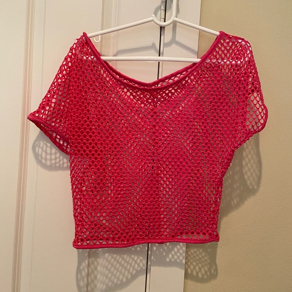 pink fishnet top NEVER WORN - Picture 1 of 2